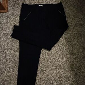 Navy Pants with Zipper Pockets